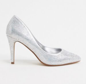 Zilveren trouwschoen glitter Dune_3