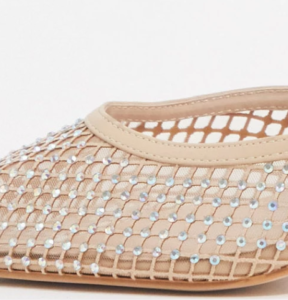 Beige trouwschoenen met diamantjes en enkelbandjes Public Desire