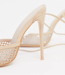 Beige trouwschoenen met diamantjes en enkelbandjes Public Desire